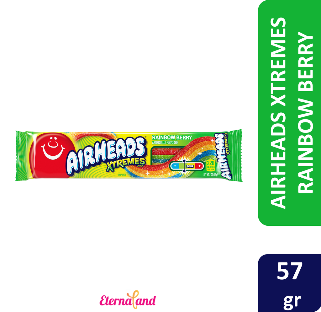 AirHeads Xtremes Sweetly Sour Candy Rainbow Berry 2 Oz