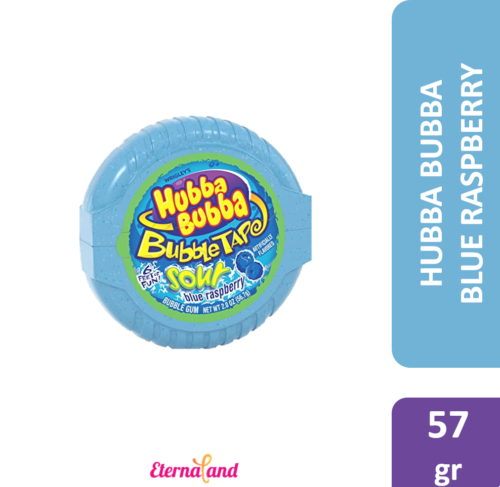 Hubba Bubba Gum Tape Sour Blueraspberry 2 Oz