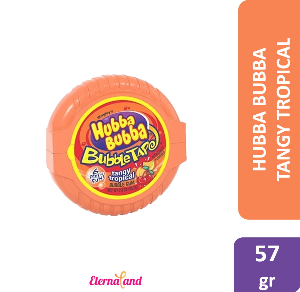 Hubba Bubba Gum Tape Tangy Tropical 2 Oz