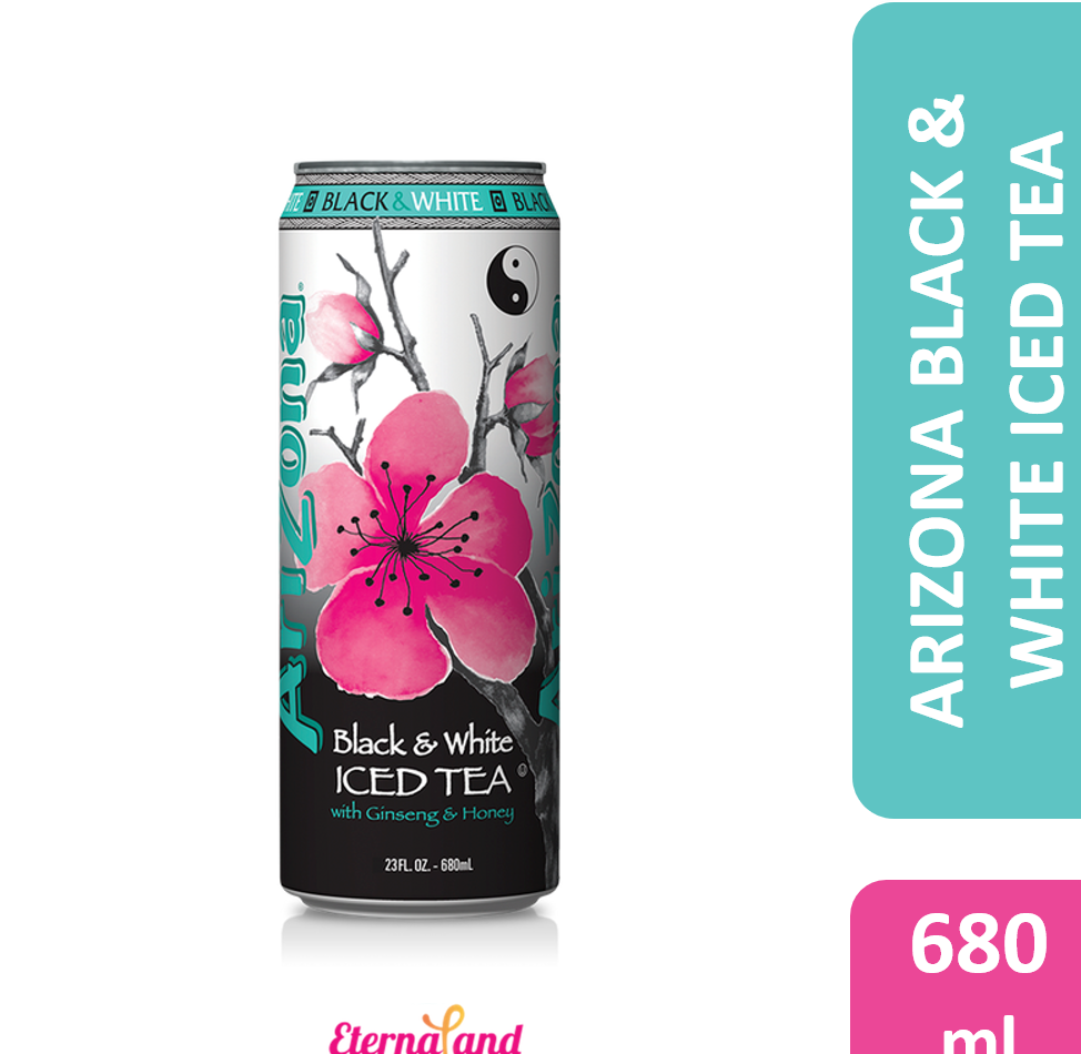 Arizona Black & White Iced Tea with Ginseng & Honey 23 fl oz
