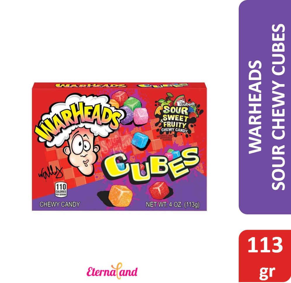 Warheads Sour Chewy Cubes Box 4 Oz