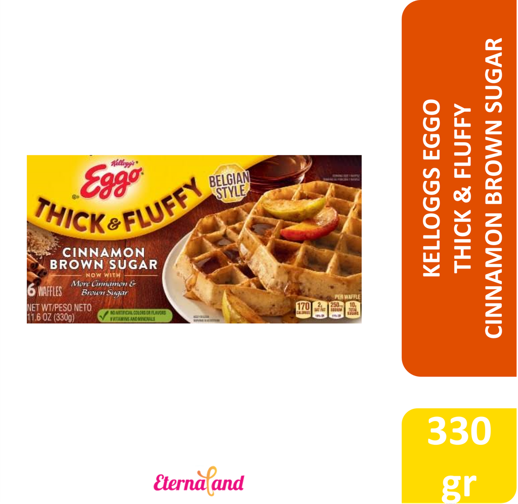 Kelloggs Eggo Waffles Thick & Fluffy Cinnamon Brown Sugar 11.6 oz