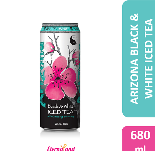 [613008722869] Arizona Black & White Iced Tea with Ginseng & Honey 23 fl oz
